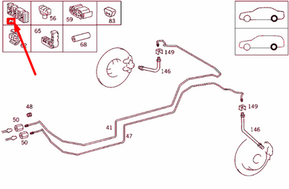 new mercedes-benz e w210 fire wall left brake line clamp a0019952265 original