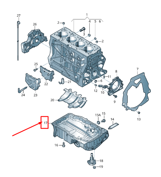 new vw beetle 5c engine oil sump 04e103601af original