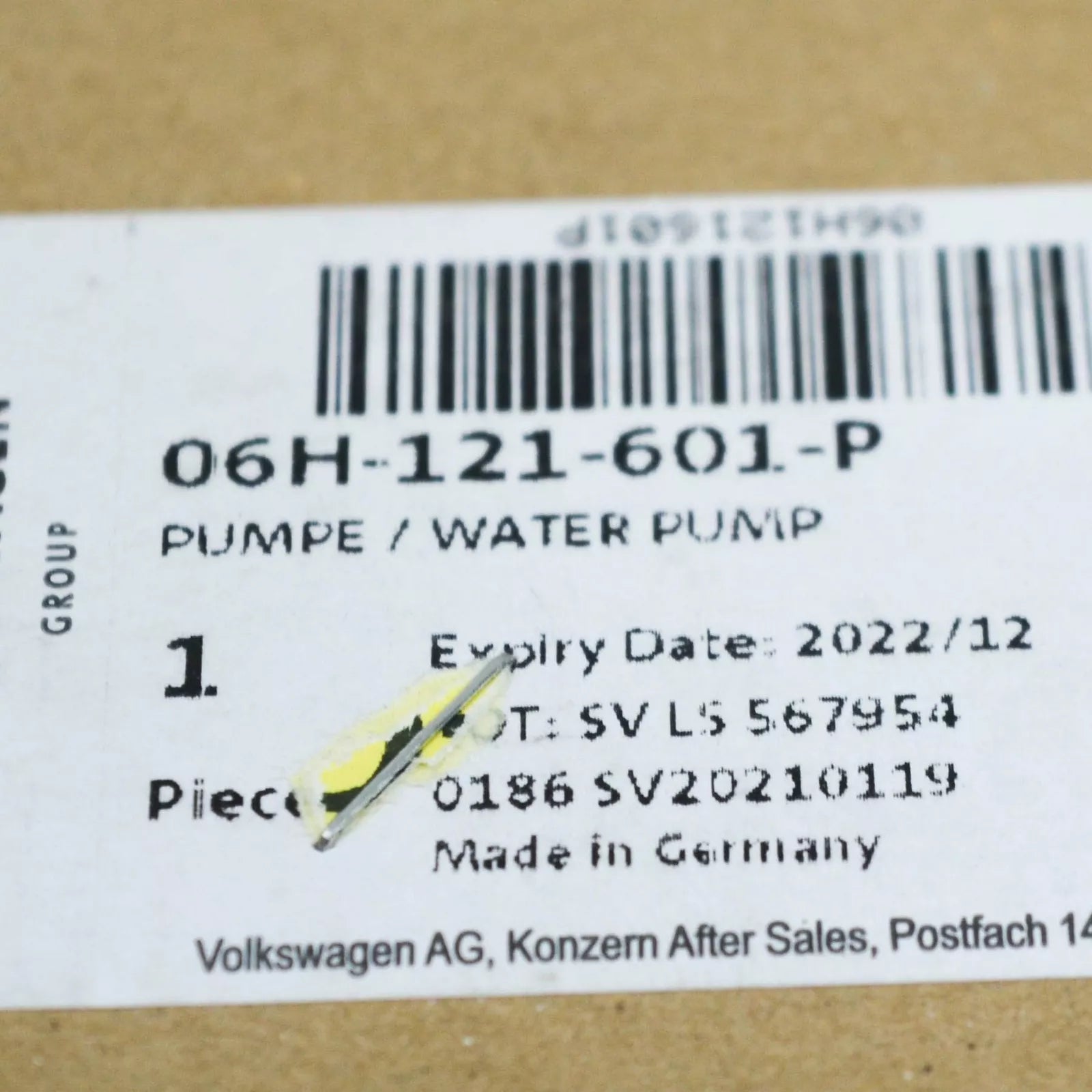 NEW AUDI A6 AVANT C7 ADDITIONAL WATER COOLANT PUMP 06H121601P ORIGINAL