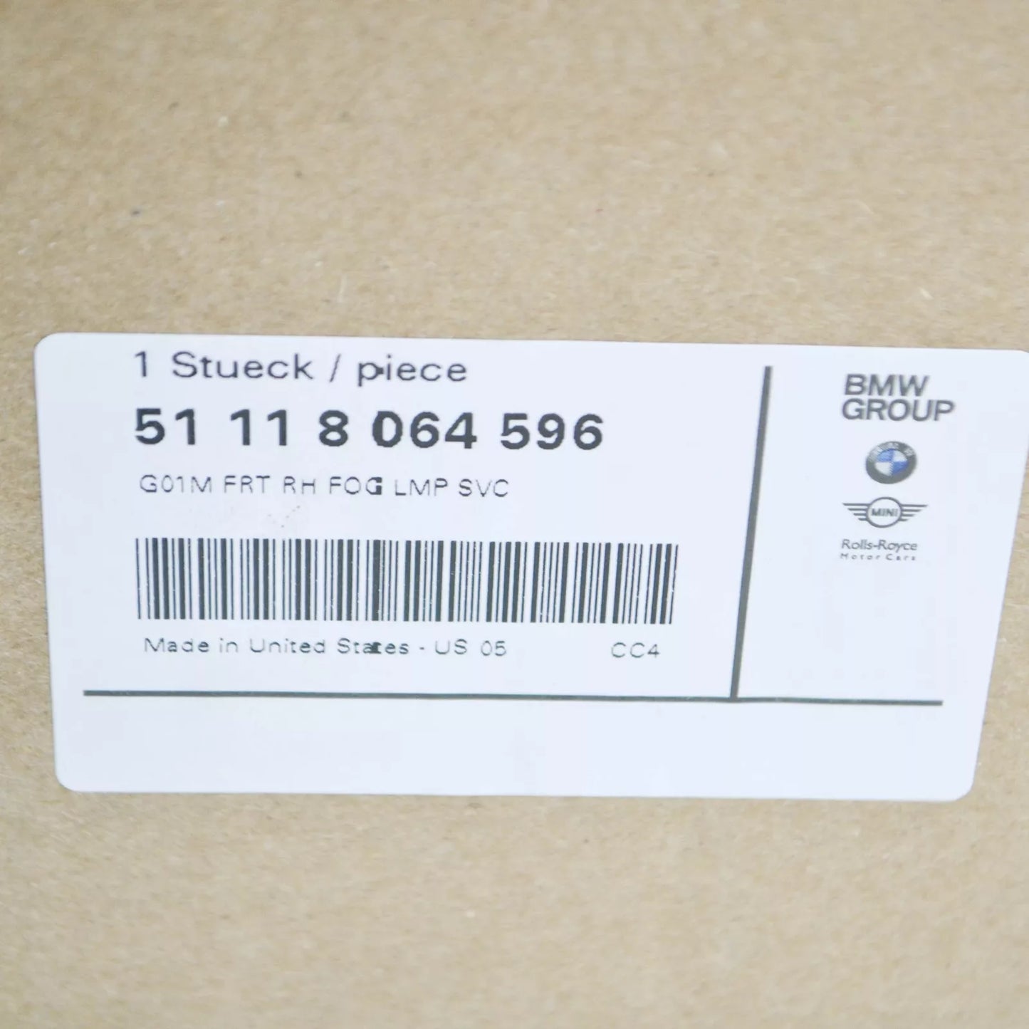 NEW BMW X3 G01 FRONT BUMPER RIGHT FOG LAMP BRACKET 51118064596 ORIGINAL