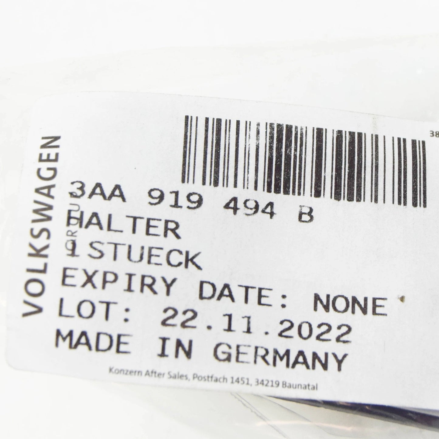 NEW VW PASSAT B7 365 FRONT RIGHT CENTER PARKTRONIC HOLDER 3AA919494B ORIGINAL