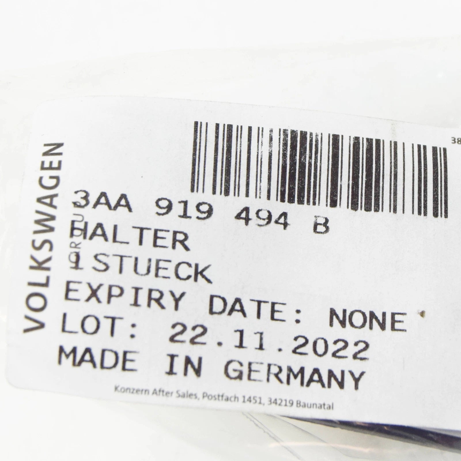 NEW VW PASSAT B7 365 FRONT RIGHT CENTER PARKTRONIC HOLDER 3AA919494B ORIGINAL