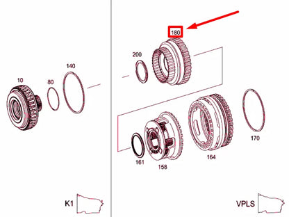 NEW MERCEDES-BENZ ML W164 TRANSMISSION CLUTCH K1 RING GEAR A2202700145 ORIGINAL