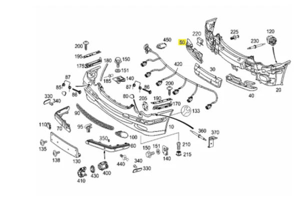 NEW MERCEDES-BENZ C W203 FRONT BUMPER RIGHT FOAM A2038850437 ORIGINAL