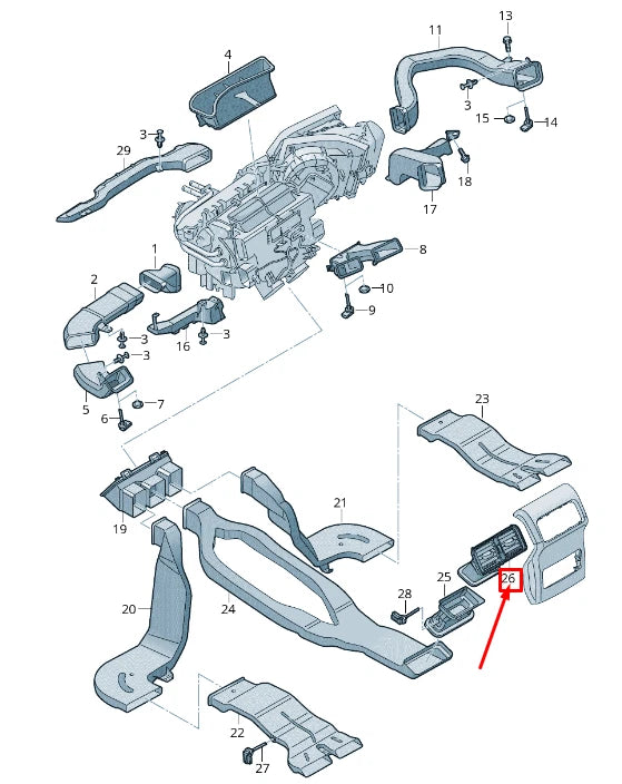 NEW AUDI Q5 FY REAR CONSOLE AIR INTAKE GRILLE 80A819203B6PS ORIGINAL
