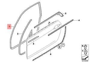 NEW BMW 3 E92 FRONT RIGHT DOOR SEAL RUBBER 51767175784 7175784 2008 ORIGINAL