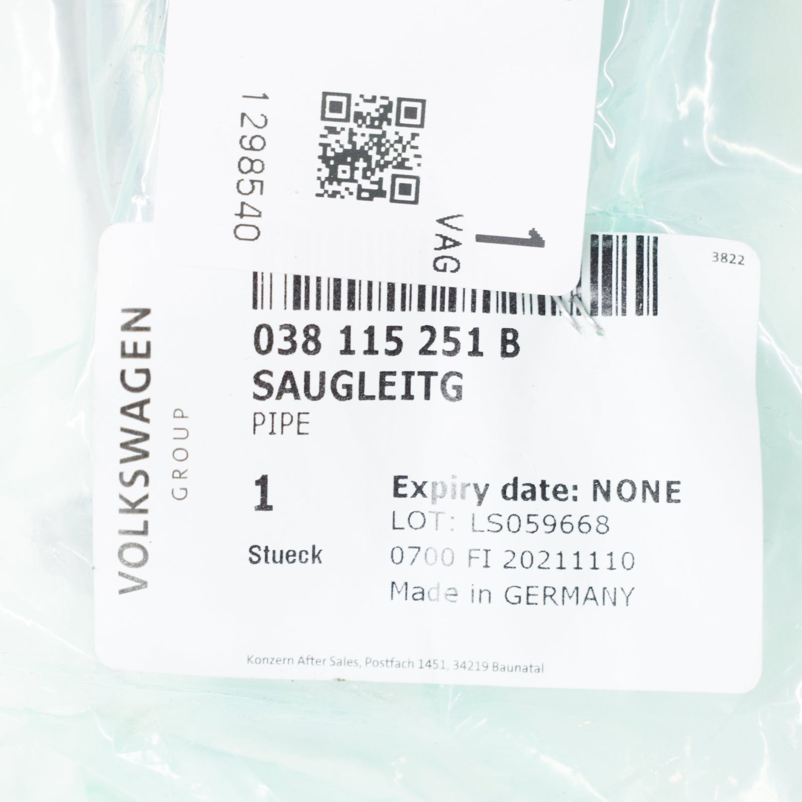 NEW AUDI A1 8X OIL PICK UP TUBE LINE 038115251B 1.6 TDI ORIGINAL