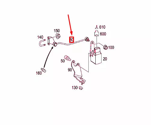 NEW MB E W211 REAR HEADLAMP RANGE CONTROL SENSOR JOINTED ROD A2113201889