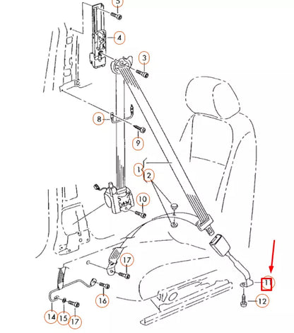 NEW VOLKSWAGEN GOLF MK7 FRONT LEFT SEAT BELT LATCH 5G4857755CYLZ GEUINE
