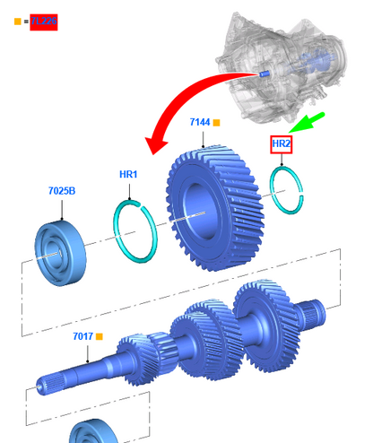 new ford ka mk3 transmission input shaft retaining ring 1854106 original