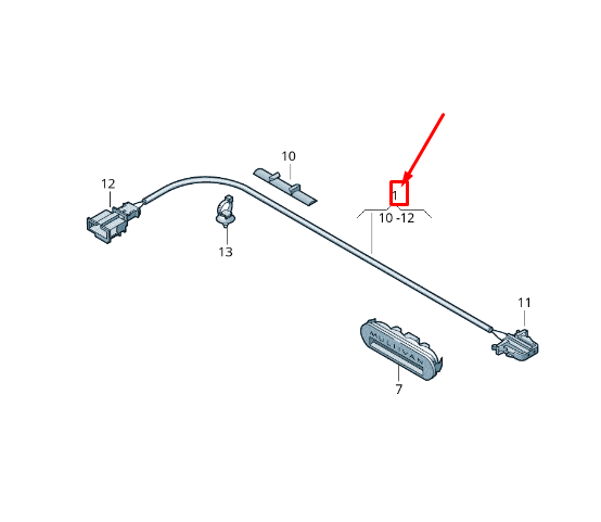 NEW VW TRANSPORTER VI T6 ENTRY LIGHTING ADAPTER CABLE LOOM 7E0971067D ORIGINAL