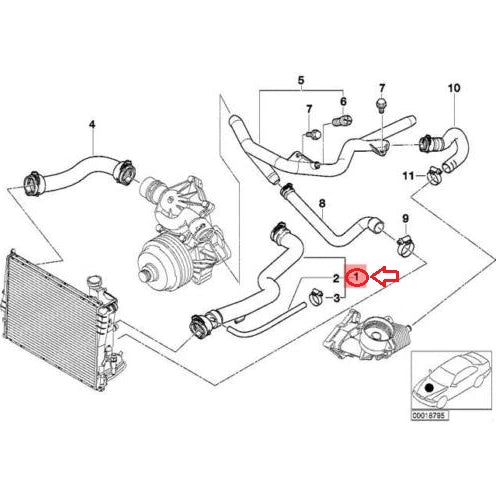 NEW BMW 5 E39 COOLING SYSTEM WATER HOSE PIPE 11537785018 ORIGINAL
