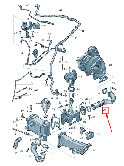 NEW AUDI A6 AVANT C7 EGR CONNECTING PIPE 059131525CS ORIGINAL
