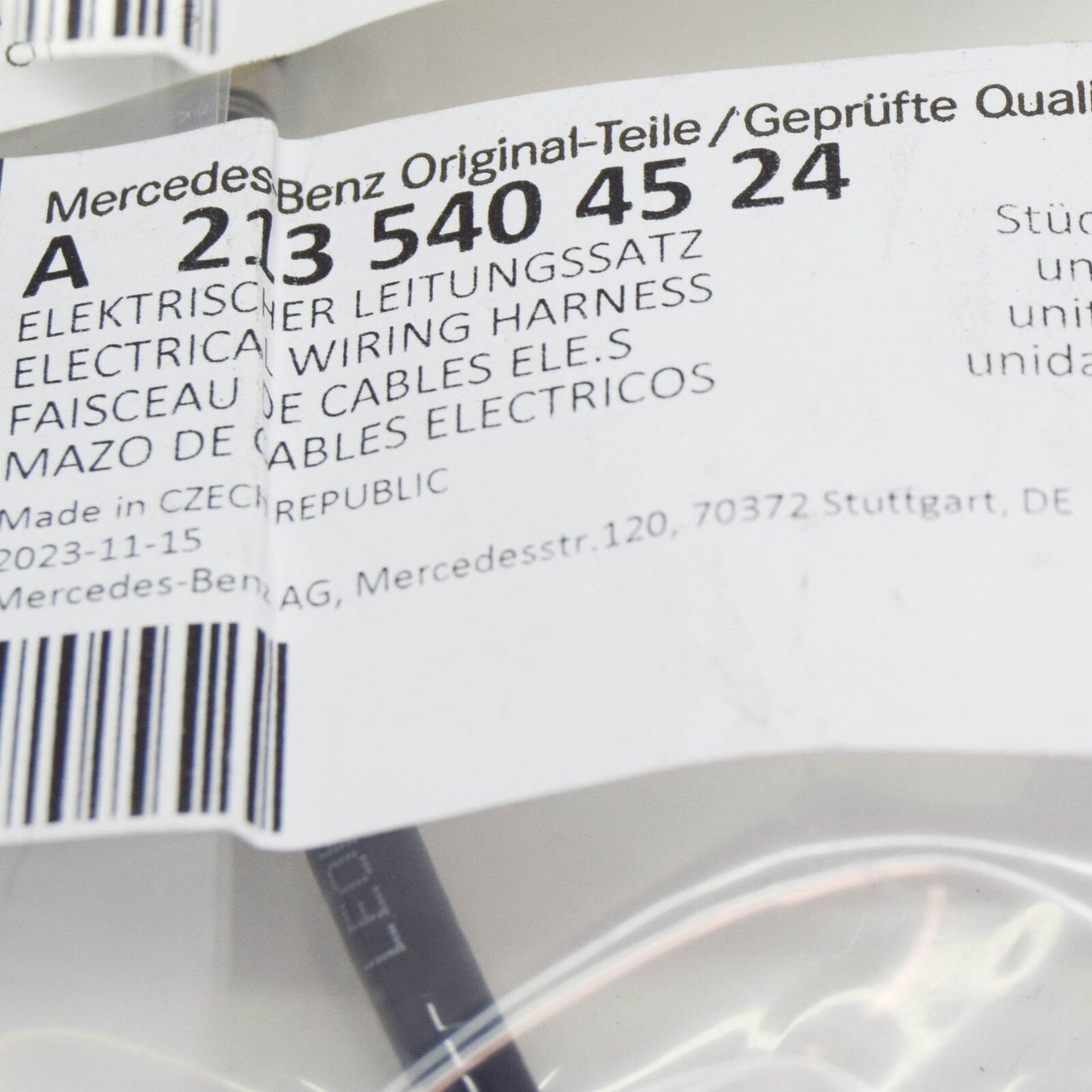 NEW MERCEDES-BENZ E W213 FRONT LEFT SPEED SENSOR HARNESS A2135404524 ORIGINAL
