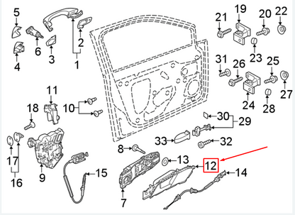 NEW VW GOLF VII 5G MK7 FRONT RIGHT DOOR INNER HANDLE LHD 5G1837114CUBN ORIGINAL