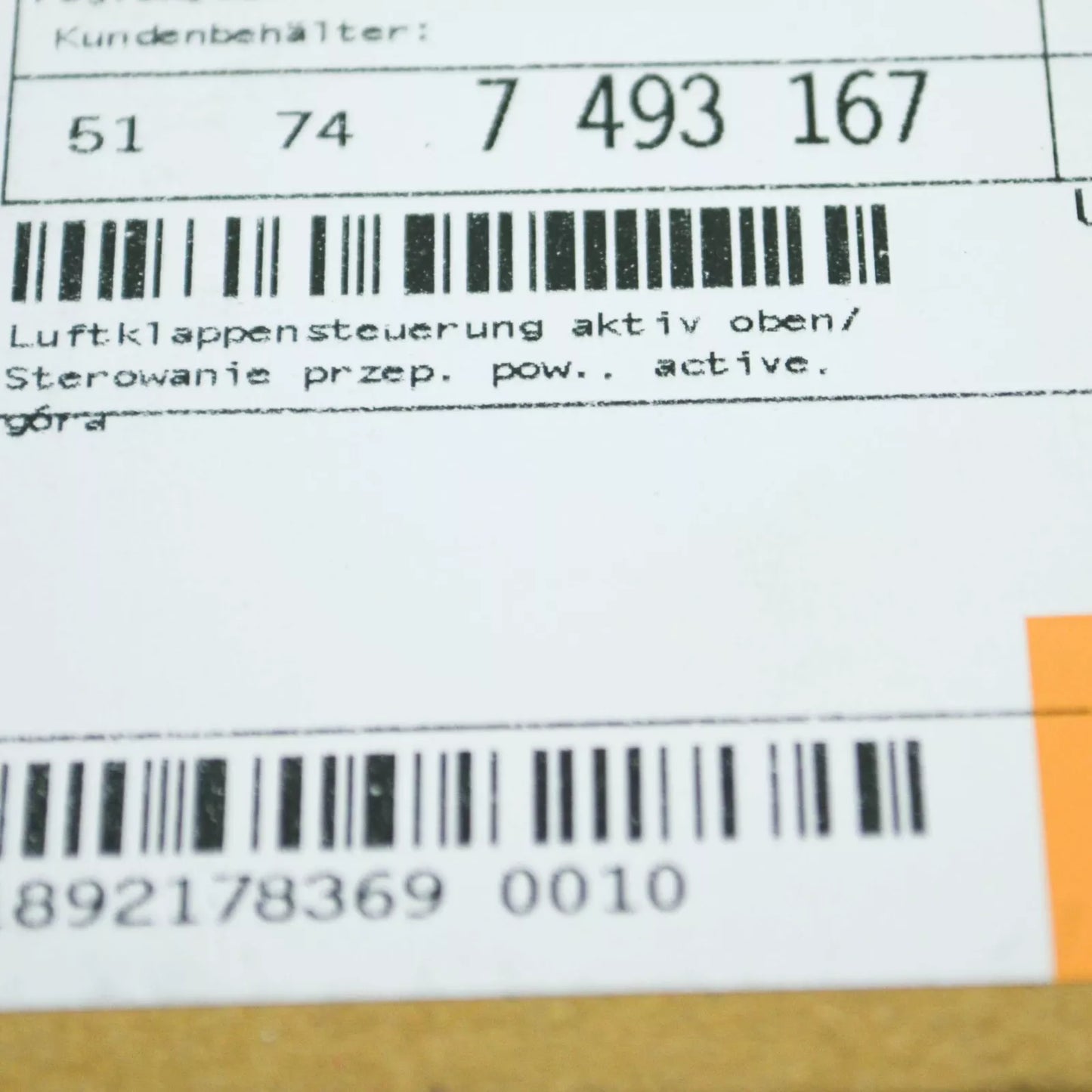 NEW BMW X3 G01 AIR FLAP ACTIVE MOTOR 7493167 51747493167 ORIGINAL