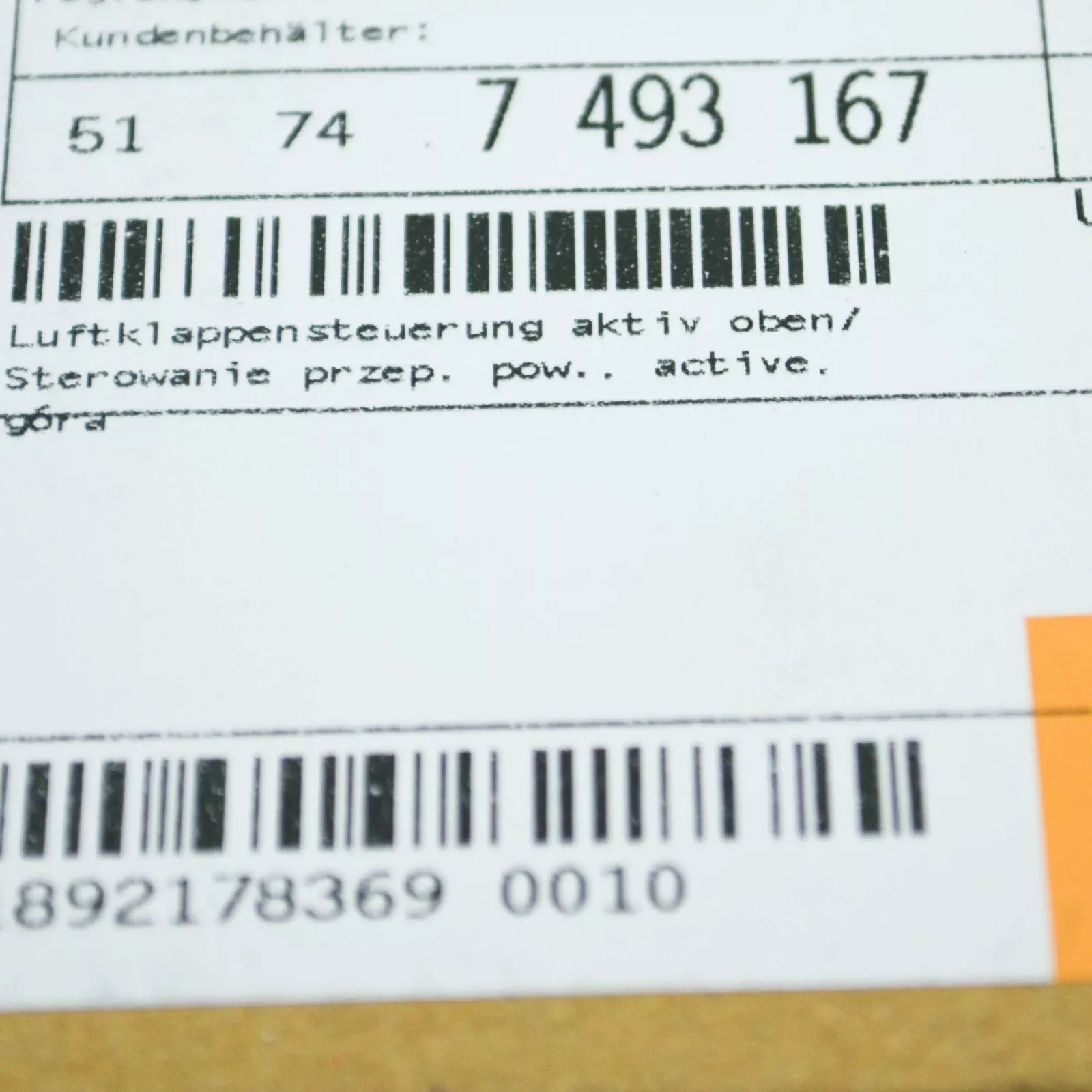 NEW BMW X3 G01 AIR FLAP ACTIVE MOTOR 7493167 51747493167 ORIGINAL