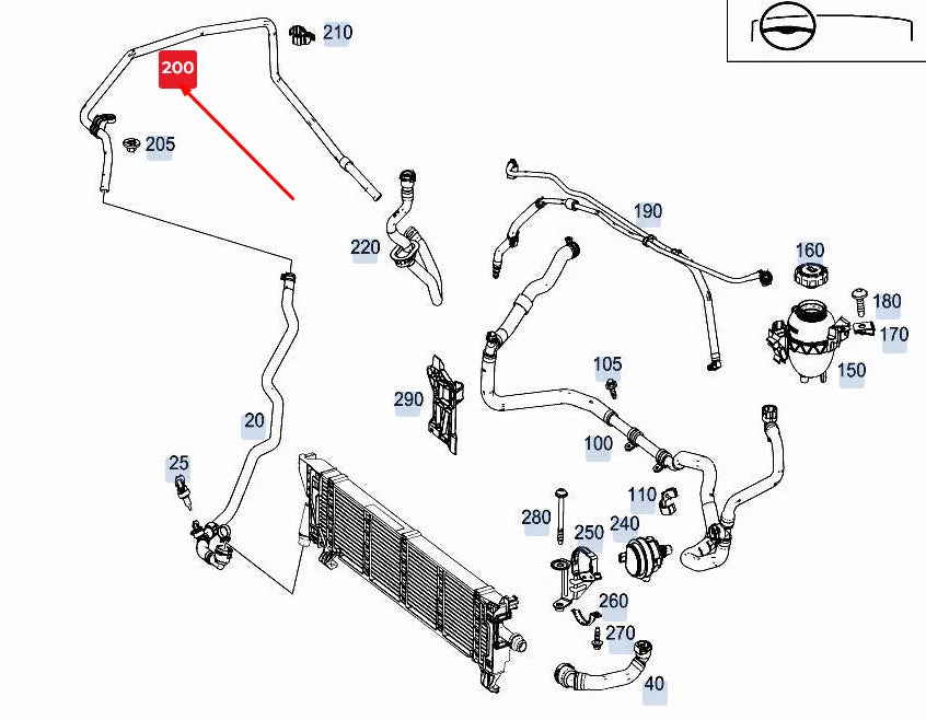NEW MERCEDES-BENZ CLS C257 ENGINE COOLANT PIPE A2385000000 ORIGINAL