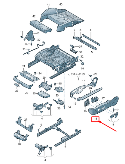 NEW AUDI A6 4A C8 FRONT RIGHT OUTER SEAT FRAME TRIM 4K0881326C4PK ORIGINAL