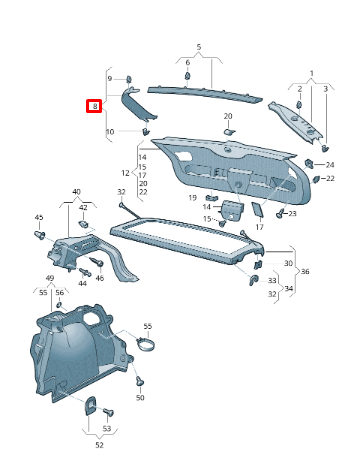 NEW VW T-ROC A11 REAR RIGHT UPPER BOOT TRIM PANEL COVER 2GA86770482V ORIGINAL