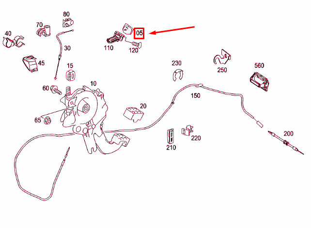 NEW MB ML W164 FOOT OPERATED PARKING BRAKE HANDLE RHD A2514270120 ORIGINAL