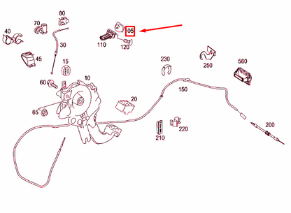 NEW MB ML W164 FOOT OPERATED PARKING BRAKE HANDLE RHD A2514270120 ORIGINAL