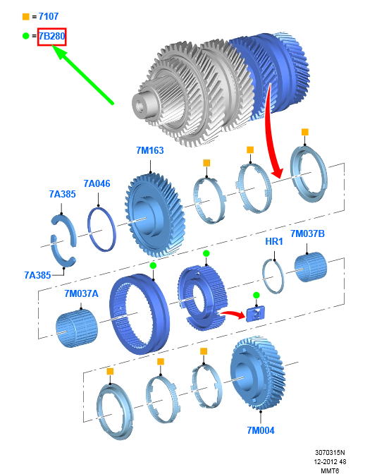 new ford mondeo mk5 3rd / 4th gear synchronizer ag9r-7b280-bcb 1754738 original