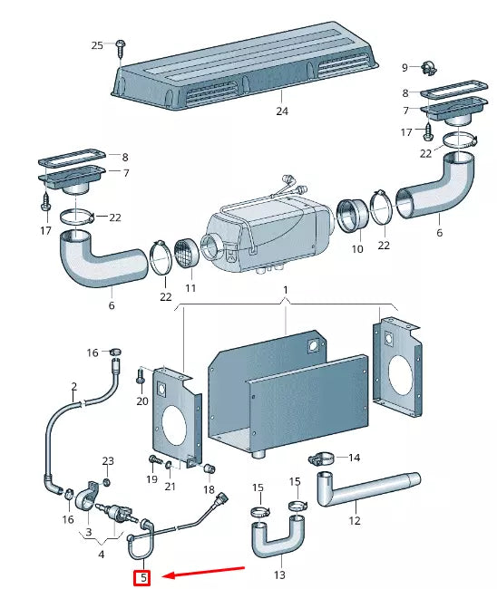 NEW VOLKSWAGEN CRAFTER 2F MK1 AUXILIARY HEATER FUEL LINE 2E0819887H
