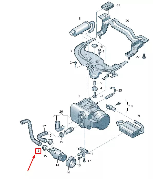 NEW VW TRANSPORTER VI T6 COOLANT HOSE 7E0819320B