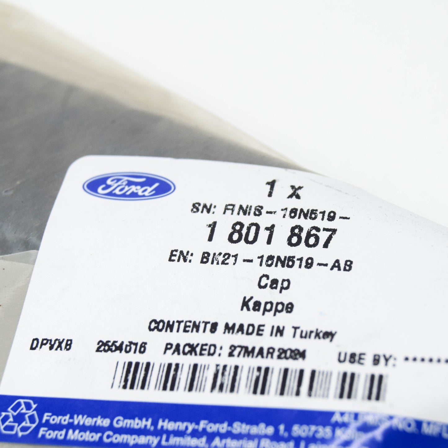 new ford tourneo custom sidestep cap rear left bk21-16n519-ab 1801867 original