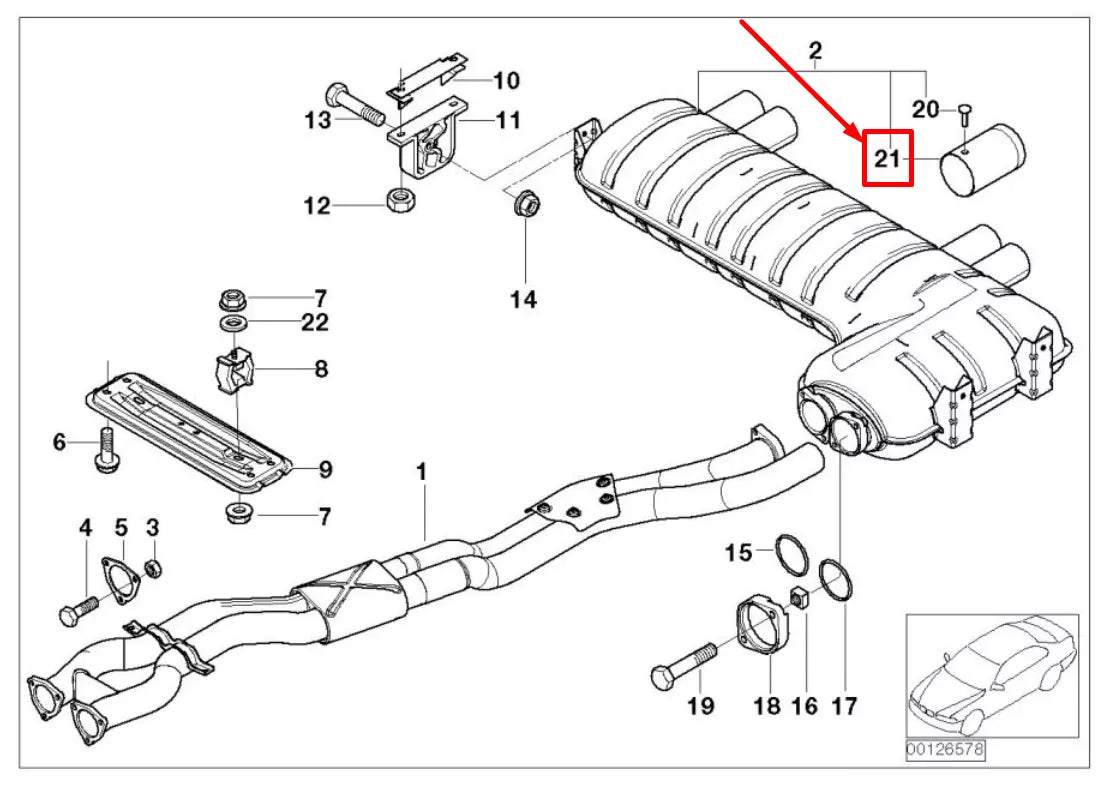 NEW BMW 3 CABRIO COUPE REAR EXHAUST TAIL PIPE 18107832644 ORIGINAL