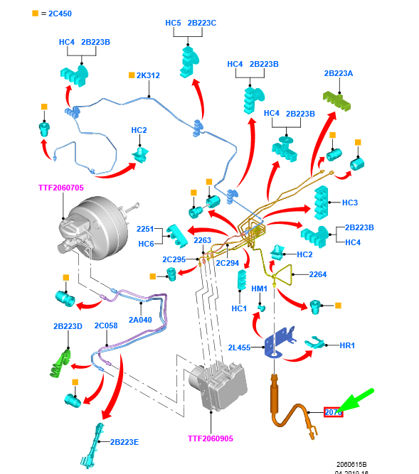 new ford transit custom mk1 front brake hose 2386849 original