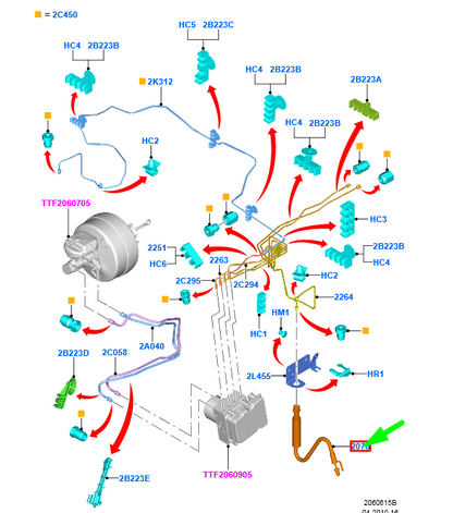 new ford transit custom mk1 front brake hose 2386849 original