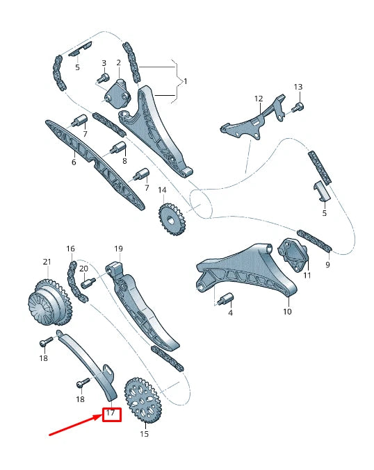 NEW VW TOUAREG CR ENGINE TIMING CHAIN GUIDE RAIL 06M109469G ORIGINAL