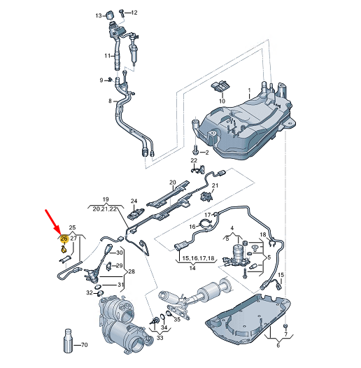 new cupra formentor reduction agent metering line bracket 5q0131645f original