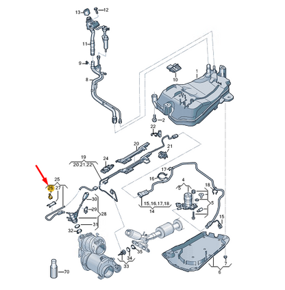 new cupra formentor reduction agent metering line bracket 5q0131645f original