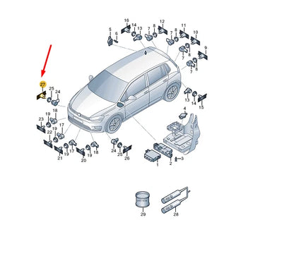 NEW VW GOLF SPORTSVAN MK7 FRONT RIGHT OUTER PARKT BRACKET 510919400B ORIGINAL