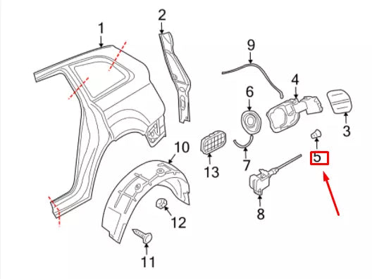 NEW AUDI A6 C6 FUEL DOOR BUMPER 4F5809899D ORIGINAL