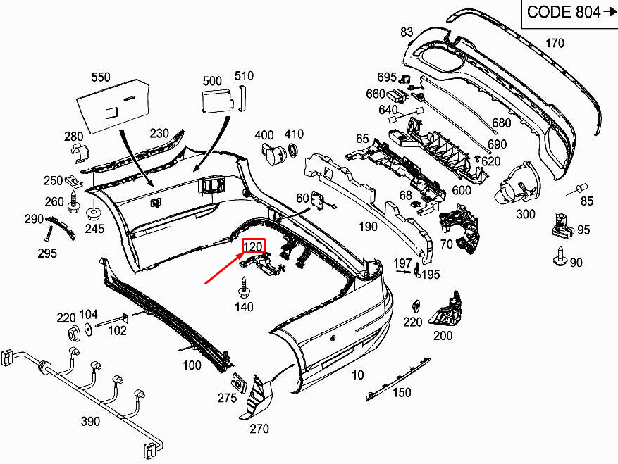 new mercedes-benz e w212 rear left bottom bumper bracket a2128854714 original