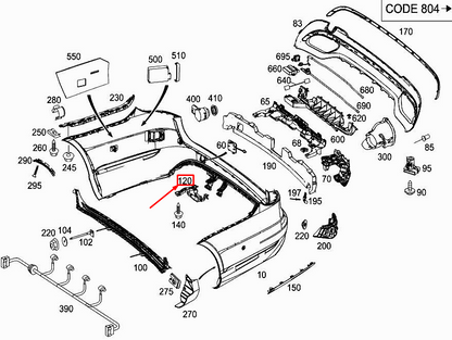 new mercedes-benz e w212 rear left bottom bumper bracket a2128854714 original