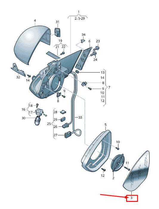 new audi e-tron ge front left door mirror glass 4ke857535j original