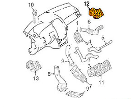 NEW MB C W204 FRONT RIGHT OUTER VENT GRILLE A20483008549116 ORIGINAL