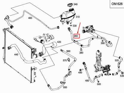 new mercedes-benz c w205 engine coolant line a6262030000 original