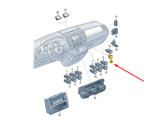 new vw transporter vi t6 dummy cover 7e0959623e1qb original