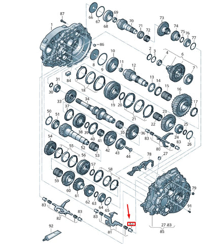 NEW VW TRANSPORTER T6 SELECTOR SHAFT WITH FORK SLIDING SLEEVE 0A5311683
