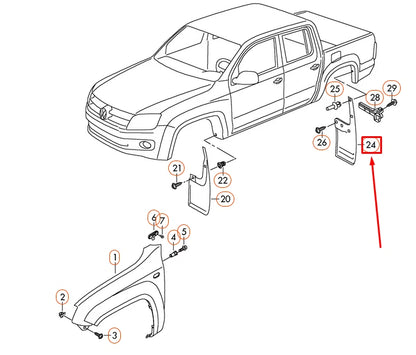 NEW VOLKSWAGEN AMAROK REAR LEFT MUD FLAP 2H0821811G9B9