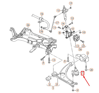 NEW AUDI TT 8J FRONT LEFT BALL GUIDE JOINT 8J0407365 ORIGINAL