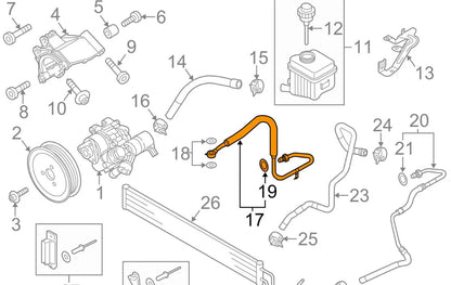 NEW AUDI Q7 4L STEERING PRESSURE HOSE PIPE TUBE LHD 7L8422893CF 2015 ORIGINAL
