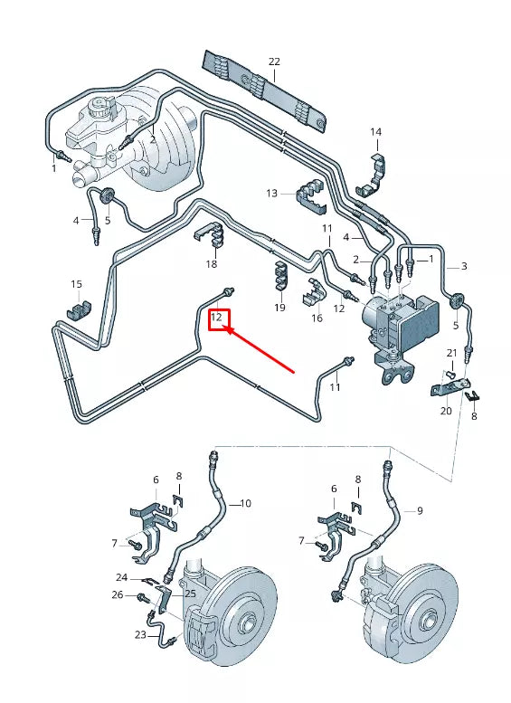 NEW AUDI TT 8J BRAKE PIPE FROM HYDRAULICS TO BRAKE HOSE 8J2614726E