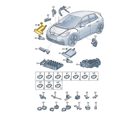 NEW VOLKSWAGEN ID.3 E11 HIGH-VOLTAGE WIRING SET COVER LHD 1EA971394A ORIGINAL